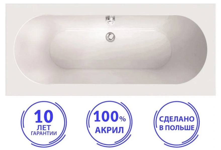 Акриловая ванна C-Bath Rea CBQ002003 170 х 70 см, белая (детальная фотография), прямоугольные