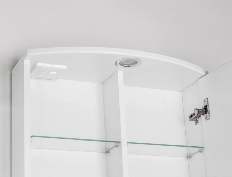 Зеркальный шкаф с подсветкой Style Line Жасмин-2 80/С Люкс 80 см белый глянец ЛС-000010036 (детальная фотография), навесные