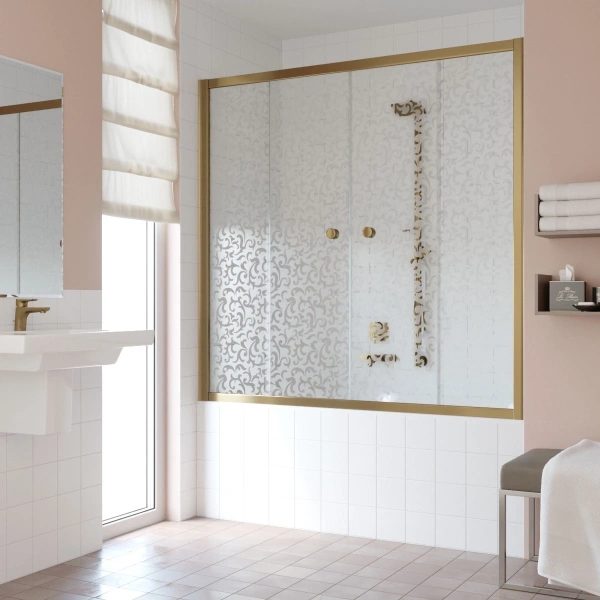 Душевая шторка на ванную профиль бронза стекло фея Vegas-glass Z2V 180 05 R03 (детальная фотография)