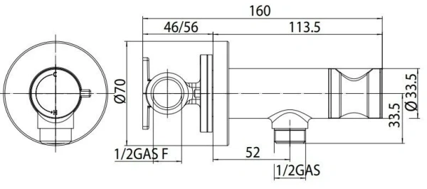 Гигиенический душ со смесителем Bossini Paloma Flat черный матовый E34003.073 (детальная фотография), для туалета