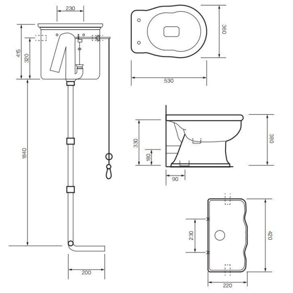Схема (детальная фотография), с высоким бачком