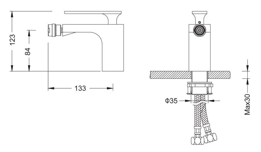 Смеситель для биде Timo Torne 4362 (детальная фотография), для биде