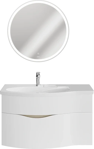 Тумба под раковину подвесная Kerama Marazzi Riva 100 cм левая RV.100Lh\WHT.M (детальная фотография), 100 см