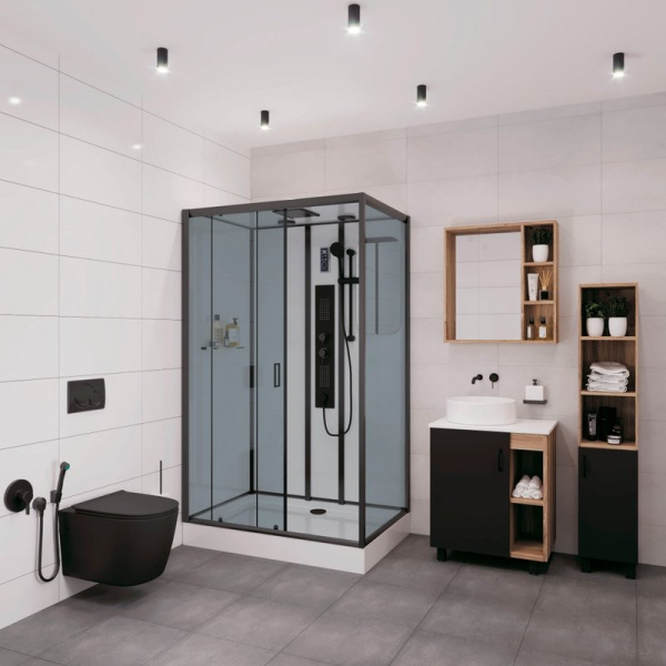 Душевая кабина Niagara Premium 120х80 см левая 69120134GQLBLACK (детальная фотография), прямоугольные