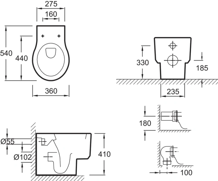 Унитаз напольный Jacob Delafon Formilia с крышкой-сиденьем микролифт E4772-00 (детальная фотография), без бачка, со скрытым бачком