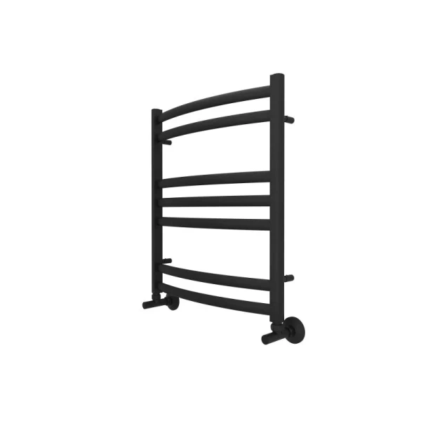 Полотенцесушитель водяной Акватек Лугано 50x60 см черный муар AQ DOC0760BL (детальная фотография), лесенка, вертикальные