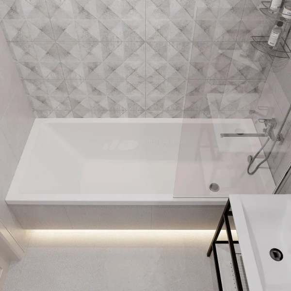 Ванна акриловая Diwo Суздаль 180 x 80 см, с каркасом, цвет белый, Щ0000046598/Щ0000048582 (детальная фотография), 180х80