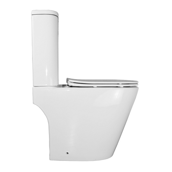 Унитаз компакт Azario Berton с сиденьем микролифт AZ-6093 (детальная фотография), с горизонтальным, прямым выпуском, с прямым выпуском