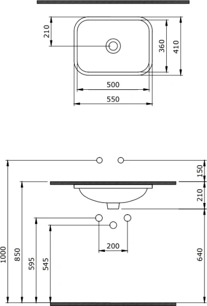 Раковина BERGES Ego 55 см белая 181006 (детальная фотография), прямоугольной формы