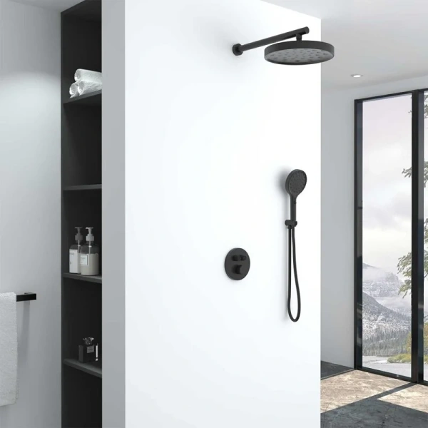 Душевой комплект Vincea Inspire черный VSFW-3I22MT2MB (детальная фотография), душевые комплекты, наборы