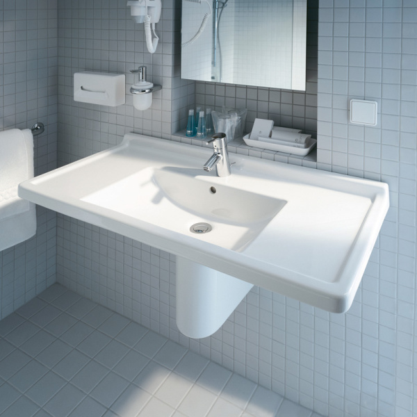 Раковина Duravit Starck 3 105 см прямоугольная 0304100000 (детальная фотография), белые