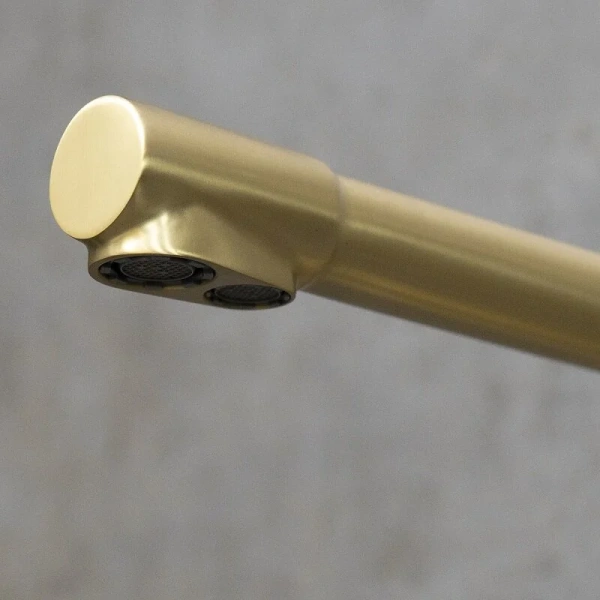 Смеситель для питьевой воды Lemark Expert с подключением к фильтру с питьевой водой золотой LM5061LGN (детальная фотография), высокие, из нержавеющей стали, округлая форма, для питьевой воды с фильтром