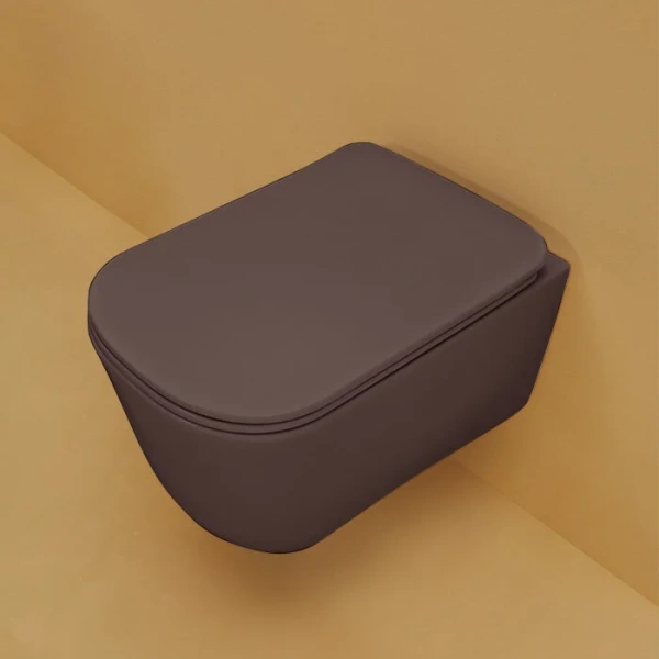 Унитаз подвесной Kerasan Tribeca borgogna matt 511475 (детальная фотография), современные, hi-tech, прямоугольные