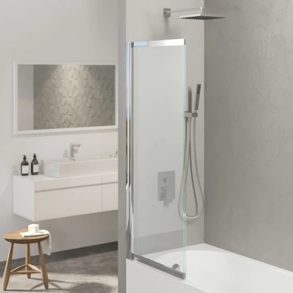 Шторка для ванны Berges River S Slider 98х145 см прозрачное стекло, профиль хром 065014 (детальная фотография), недорогие