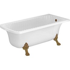 Ванна из искусственного камня Migliore Olivia Angolare 174х80 см фурнитура бронза