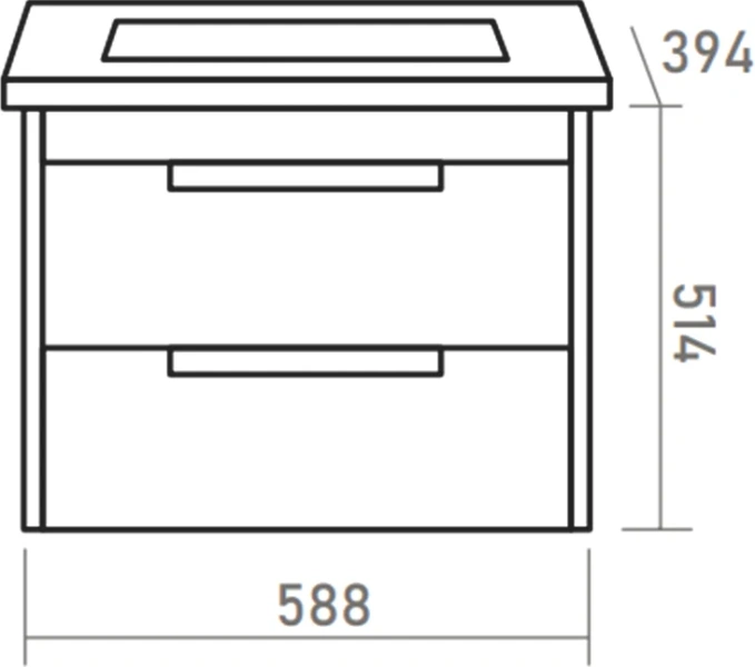Тумба под раковину подвесная Brevita Ariana 60 см белая ARI-01060-0742Я (детальная фотография), недорогo, комплект (набор)