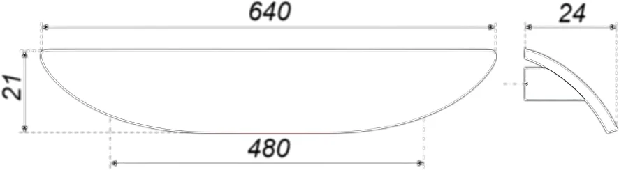 Ручка мебельная Cezares 64 см хром RS155HCP.4/480 (детальная фотография), в наличии