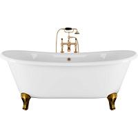 Ванна чугунная Devon & Devon Admiral 182х81 см два отверстия под смеситель, ножки латунь полированная