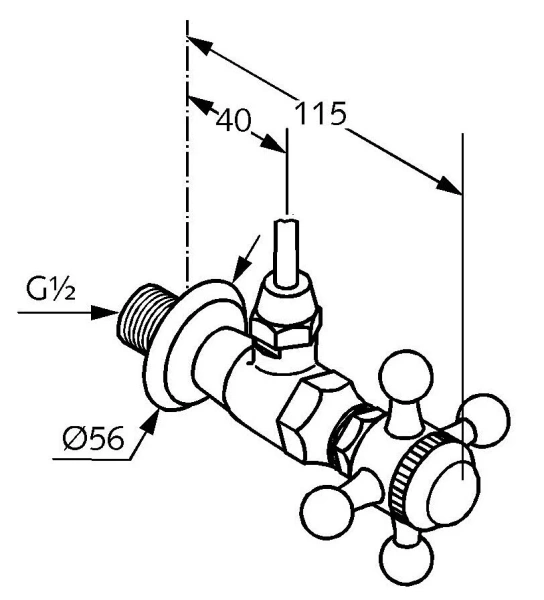 Вентиль Kludi 1926 позолоченный 518434520 (детальная фотография), по запросу