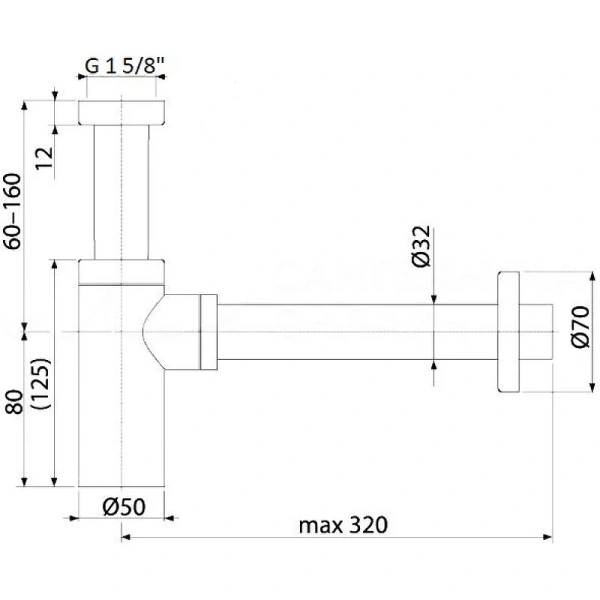 Сифон для раковины Boheme Brillante хром 609-2 (детальная фотография), хром