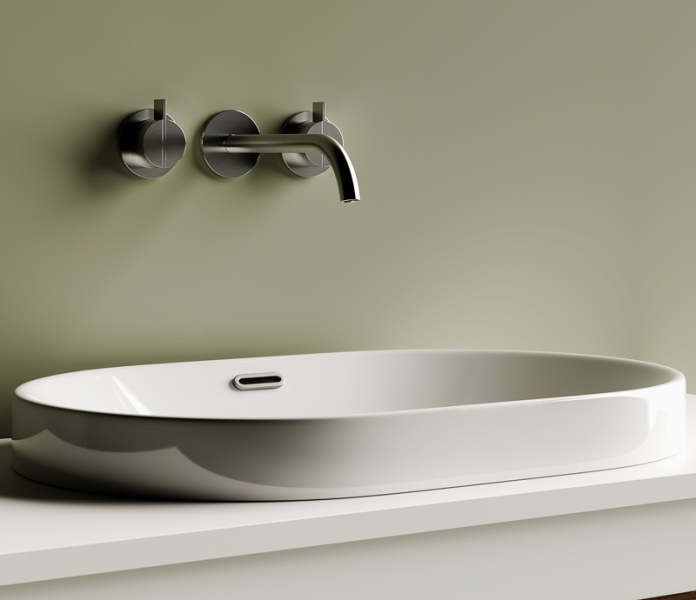 Раковина Ceramica Nova Element 60 см встраиваемая сверху CN5020 (детальная фотография), современные, hi-tech