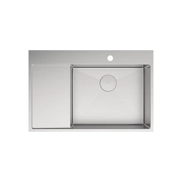 Мойка для кухни Lemark Kezadra 78 см сталь, правая 9937153 (детальная фотография), из нержавеющей стали, стальные, металлические