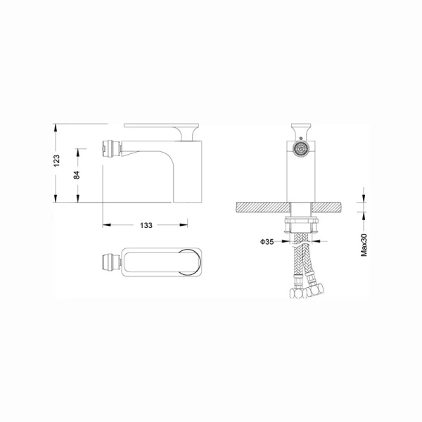 Смеситель для биде Timo Torne хром 4362/00F (детальная фотография), для биде
