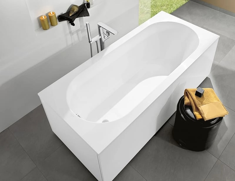Ванна квариловая Villeroy & Boch Oberon 170х70 см с ножками UBQ177OBE2V-01 (детальная фотография), прямоугольные
