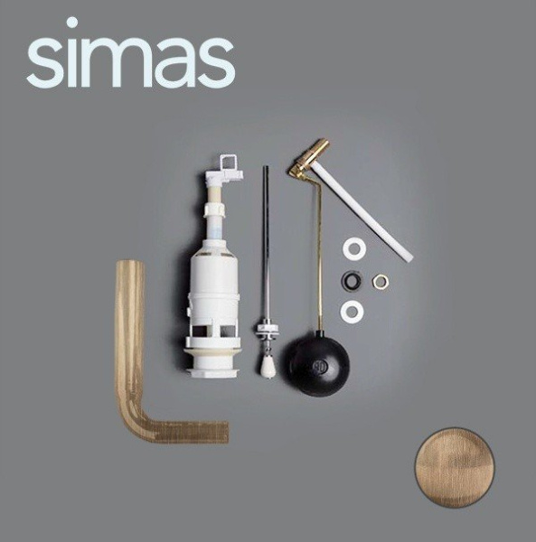 Механизм смыва для бачка Simas с боковой ручкой, бронза D 11 BR (детальная фотография)
