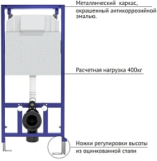 Инсталляция для унитаза BERGES Novum с кнопкой смыва F5