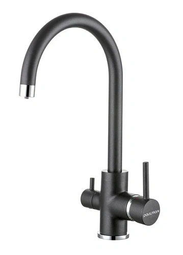 Смеситель для кухни Paulmark Essen черный металлик - фото 7