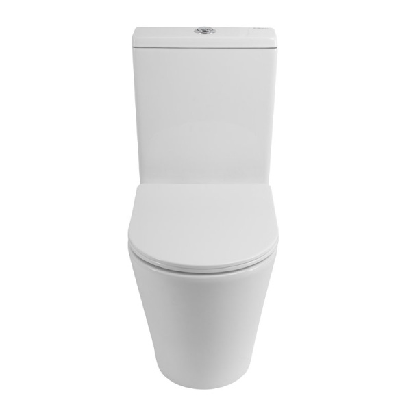 Чаша для унитаза-компакта BelBagno Flay-R с сиденьем дюропласт BB2149CPR/SC (детальная фотография), белые