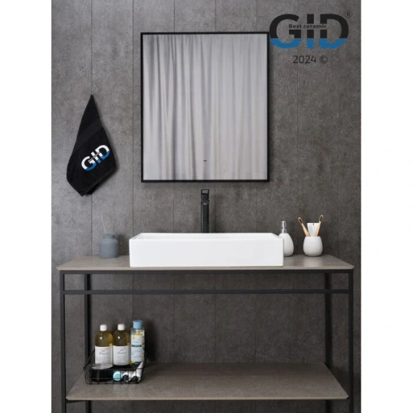 Раковина GID Geometrico N9496 60 см белая 51228 (детальная фотография), белые