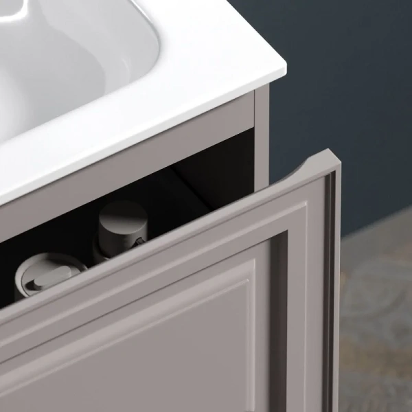 Тумба под раковину подвесная Sancos Very 100 см правая, doha soft VR100RSM (детальная фотография), моноблок