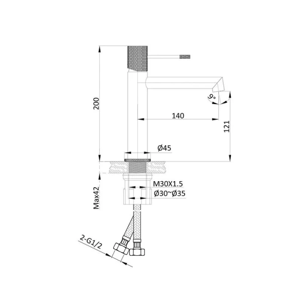 Смеситель для раковины Vincea Desire брашированное золото VBF-1D1BG (детальная фотография), для раковины