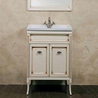 Тумба под раковину, цвет слоновая кость с патиной матовый, фурнитура состаренное серебро, La Beaute Vivien