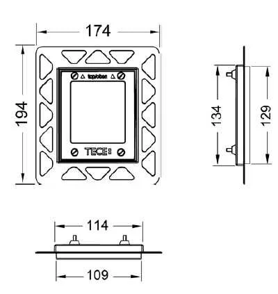Монтажная рамка для установки стеклянных клавиш смыва для писсуара Tece TECEsquare Urinal 9.242.64 (детальная фотография), в наличии