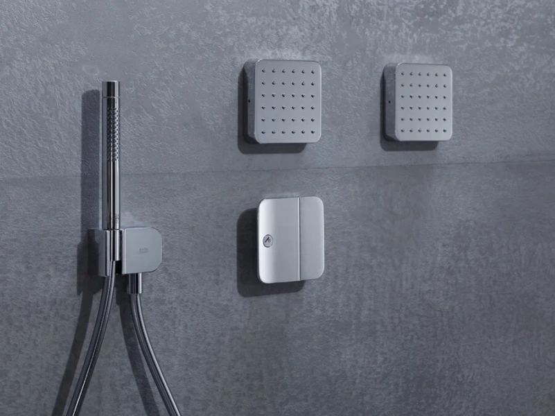 Душевая форсунка Axor Citterio E 36822 квадратная (детальная фотография), современные, hi-tech