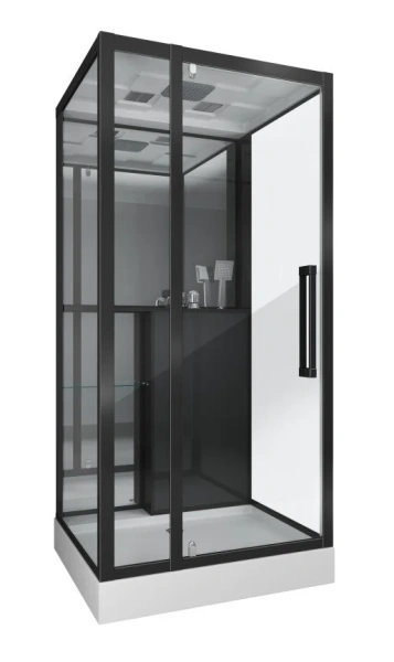 Душевая кабина Grossman 100x90 см черная GR266 (детальная фотография)