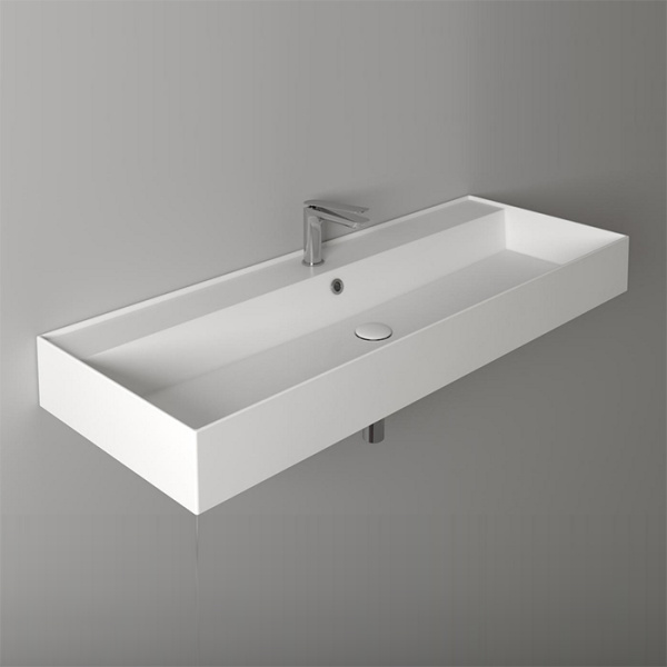 Раковина Simas Agile 121 см с 1 отверстием под смеситель AG121 bi*1 (детальная фотография), современные, hi-tech