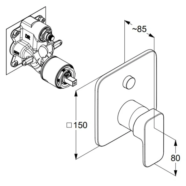 Смеситель для душа Kludi Renon черный 427593975 (детальная фотография), для душа