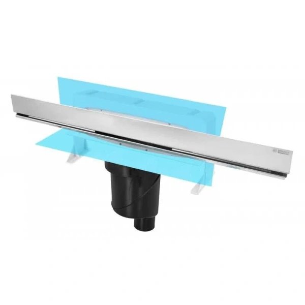 Душевой лоток BERGES Wall 60 см настенный (детальная фотография), хром, матовый хром, золото