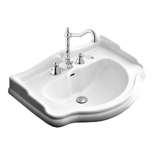 Раковина Kerasan Retro 55 см белая, с 3 отверстиями под смеситель 104501*3 (детальная фотография)
