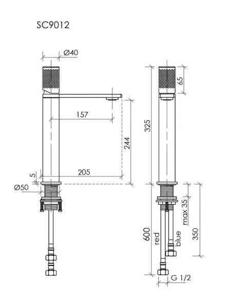 Смеситель для раковины Sancos Nexus вороненая сталь SC9012GG (детальная фотография), для раковины