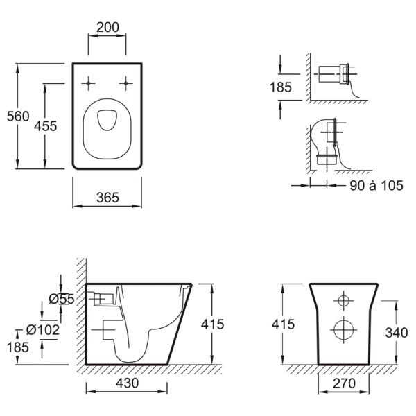 Схема (детальная фотография), без бачка, со скрытым бачком