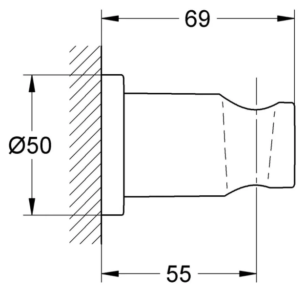 Настенный держатель,хром, Grohe Rainshower 27074000 (детальная фотография), в наличии