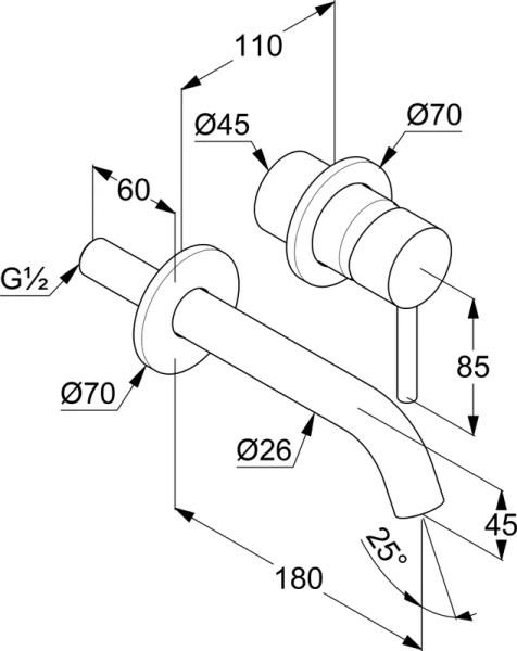 Смеситель для раковины Kludi Bozz золото брашированное 38244N076S (детальная фотография), для раковины
