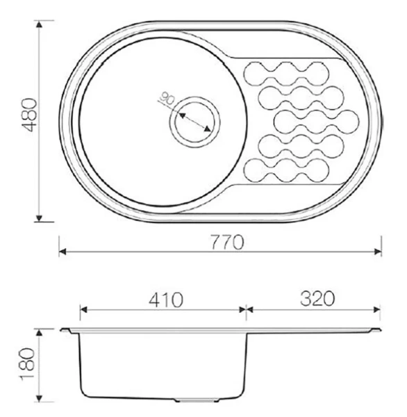 Мойка для кухни Omoikiri Kasumigaura 77-IN 77 см нержавеющая сталь 4993728 (детальная фотография), врезные