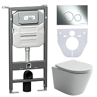 Унитаз с инсталляцией Ceramica Nova Balearica кнопка хром