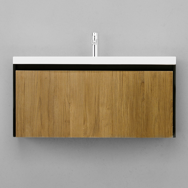 Тумба под раковину подвесная Velvex Klaufs 99 см черная/шатане tpKLA.100.1Y-617.217 (детальная фотография), по запросу